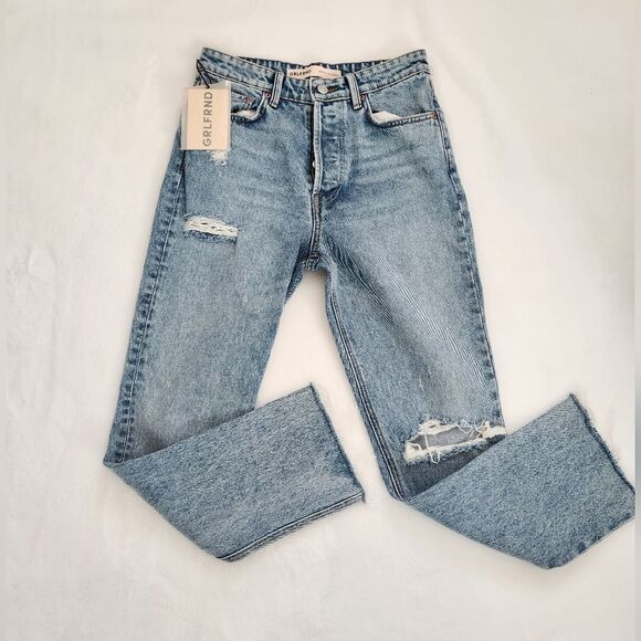 $211 GRLFRND Karolina High-Rise Straight Crop Jeans Size 25 - Picture 4 of 7